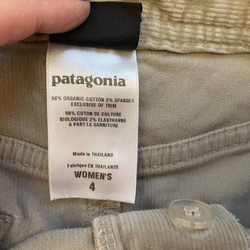 Patagonia Corduroy Skirt Women 4 Khaki Brown Straight Organic Cotton Mini Pocket - Picture 8 of 8